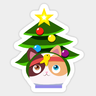 SuperKitty Christmas Tree Sticker